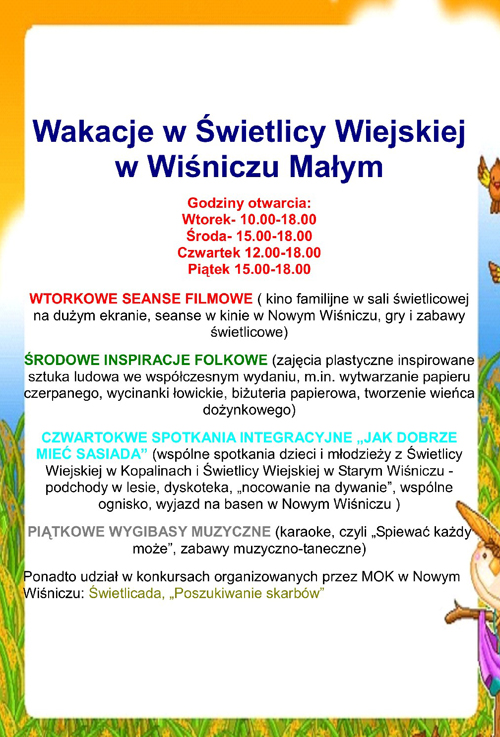 Wakacje w Wiśniczu Małym